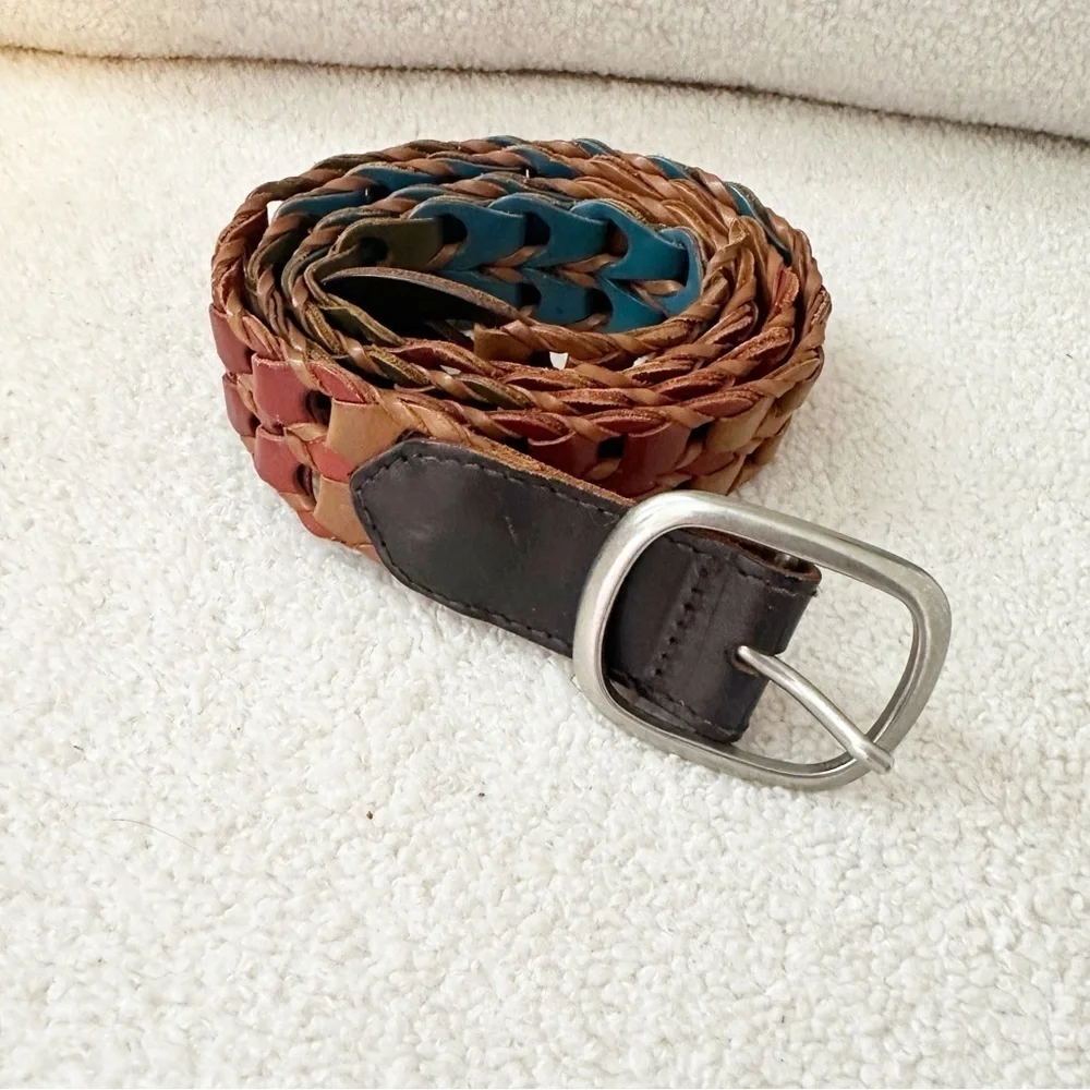 Bohemian western 100% leather braided rope belt.